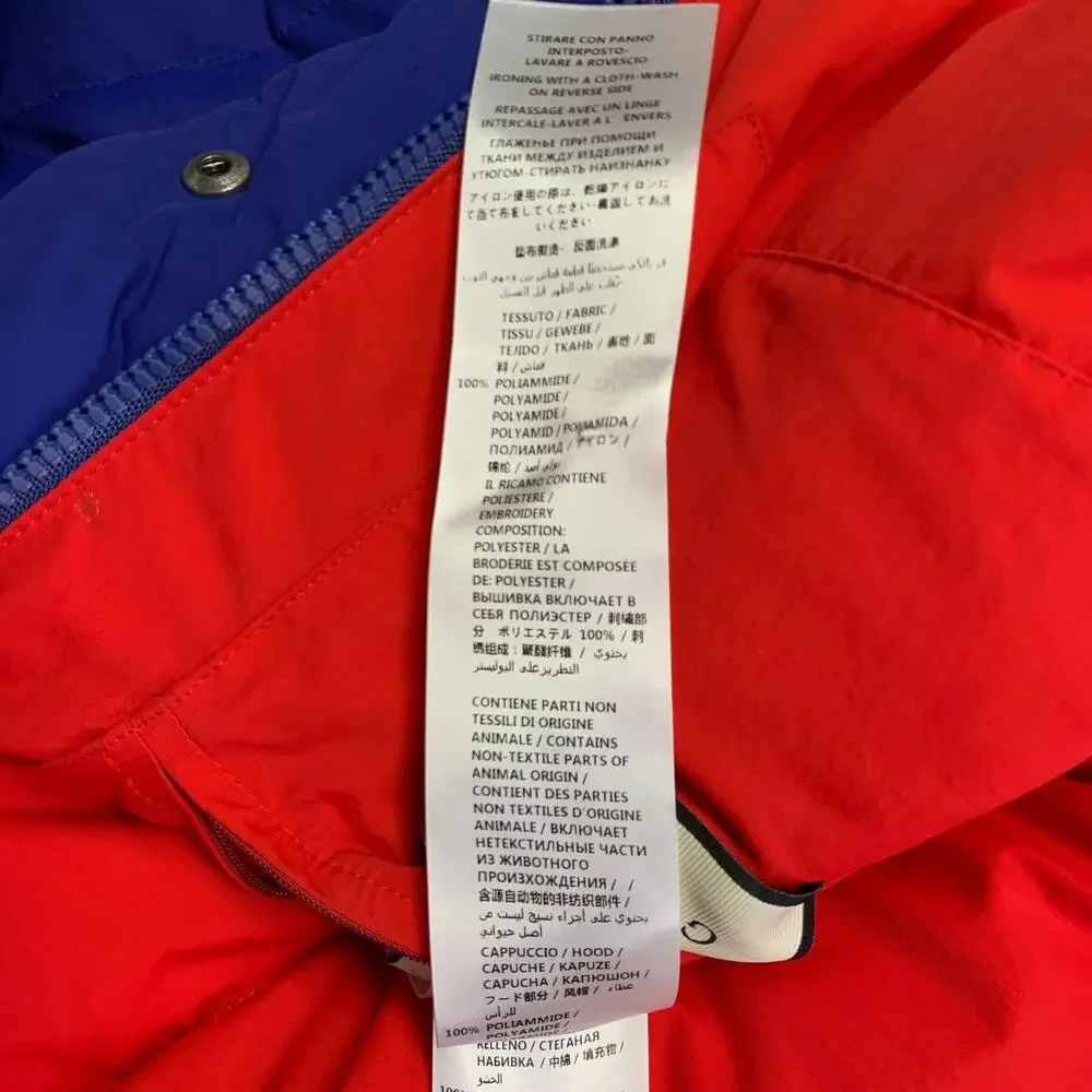 GUCCI 2018 Size 36 Blue Red Polyamide Puffer Goose Down Hooded Coat